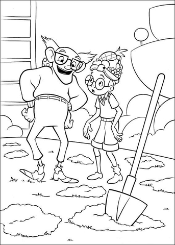 Digging The Garden  Coloring Page